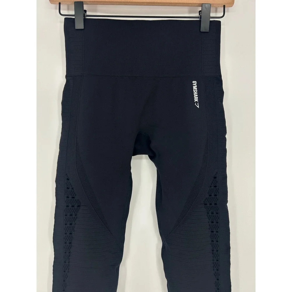 Gymshark Women's Black Razor Cut Out Leggings In Small- Athleisure Activewear